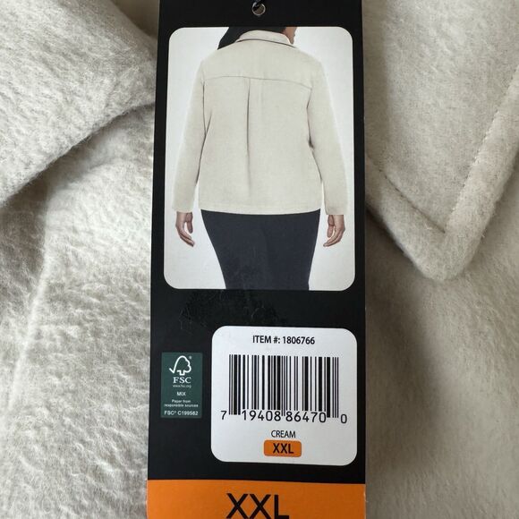 Banana Republic Womans  XXL Cream White Jacket Coat Snap Front Collar Pockets - Picture 5 of 10